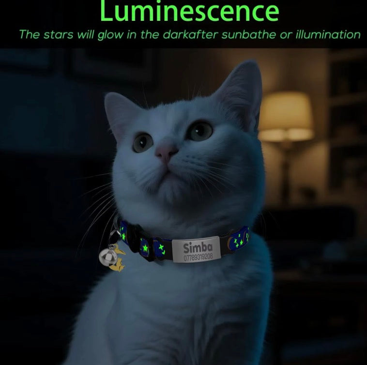 Collier personnalisé pour chat avec clochette et gravure – photo 2