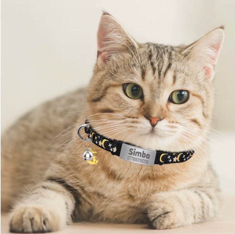 Collier personnalisé pour chat avec clochette et gravure – photo 3