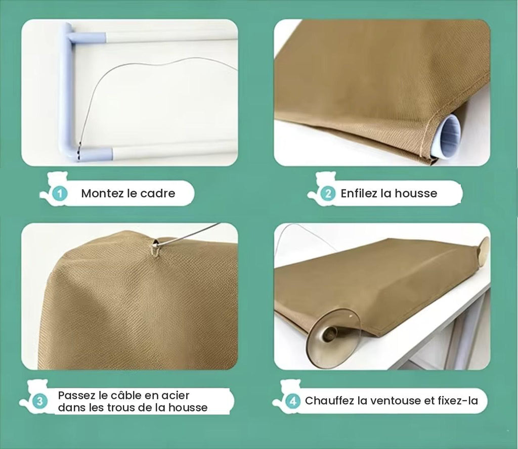 Hamac de fenêtre à ventouses pour chat – photo 8